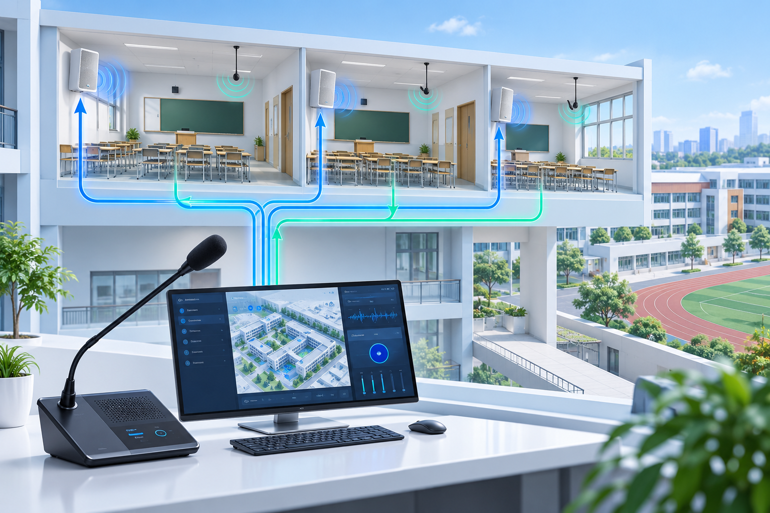 Bidirektionales IP-Schulrundfunksystem